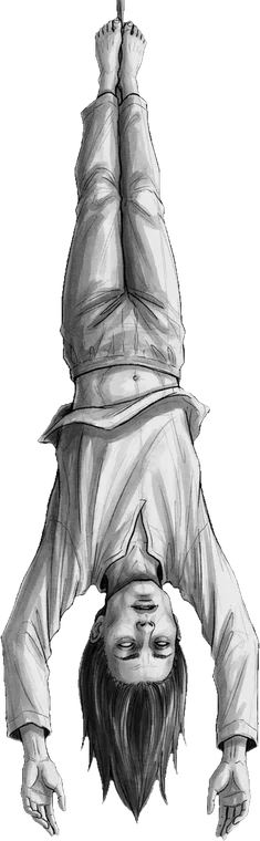 The Hanged — a face seen upside down