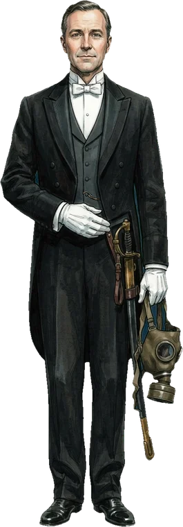 The Butler — the only bare face in the house
