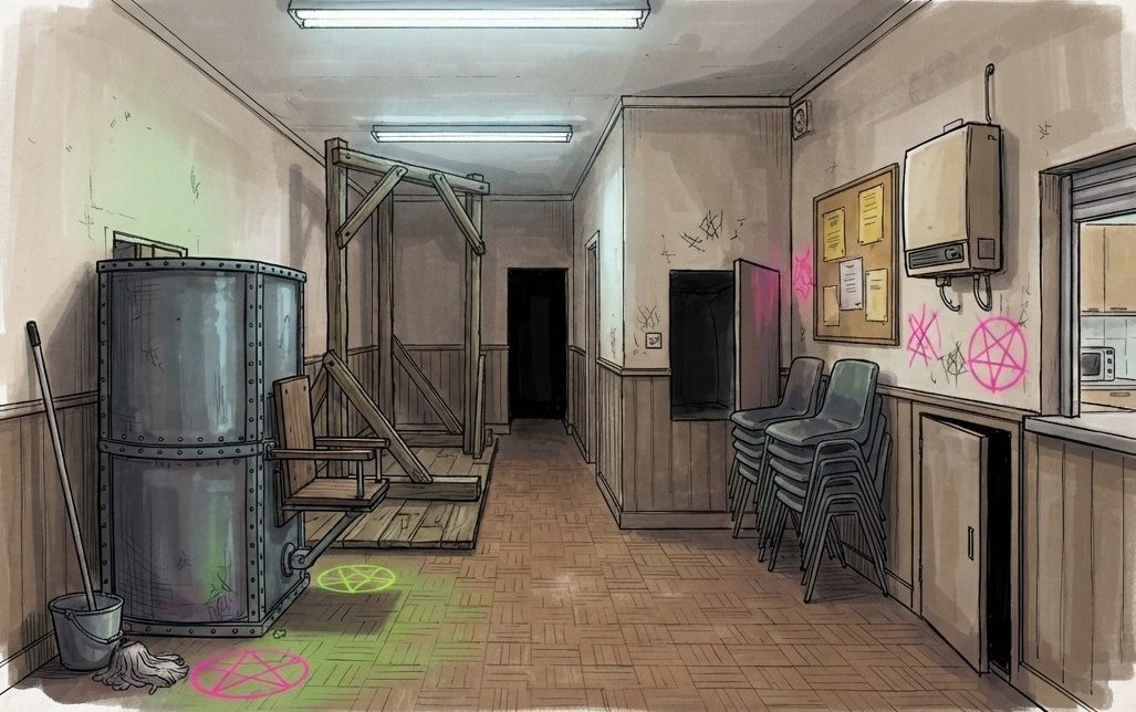 Dunking Stool & Gallows — concept art